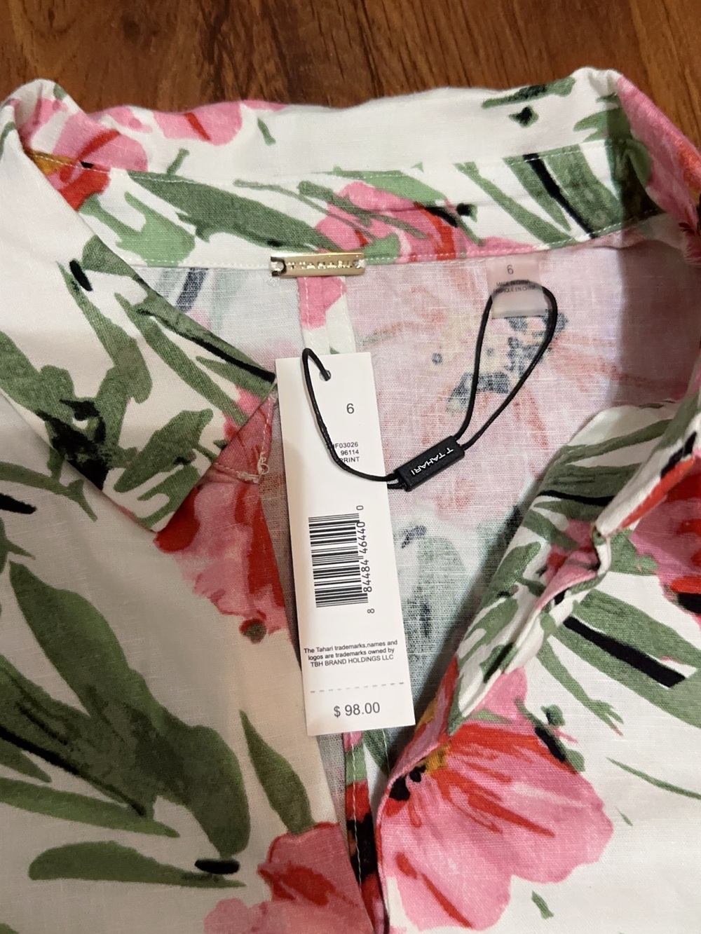 Tahari Pink Floral Sleeveless Collared Midi Dress - Picture 9 of 15